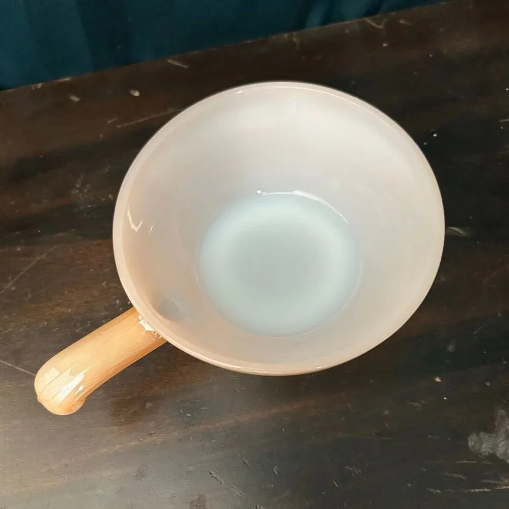 Fire King Peach Luster Beehive Soup Bowl With Handle